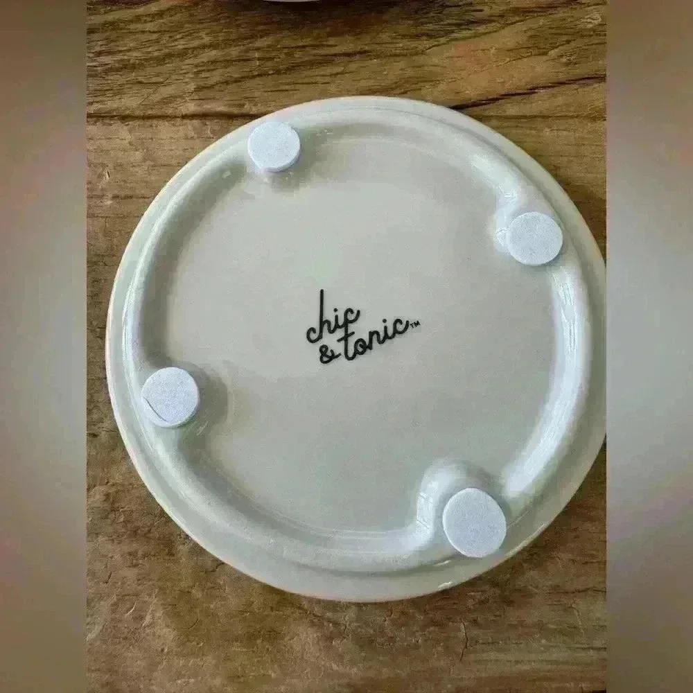 NEW Set of 4 Chic & Tonic Stoneware Floral Coasters - Picture 3 of 7